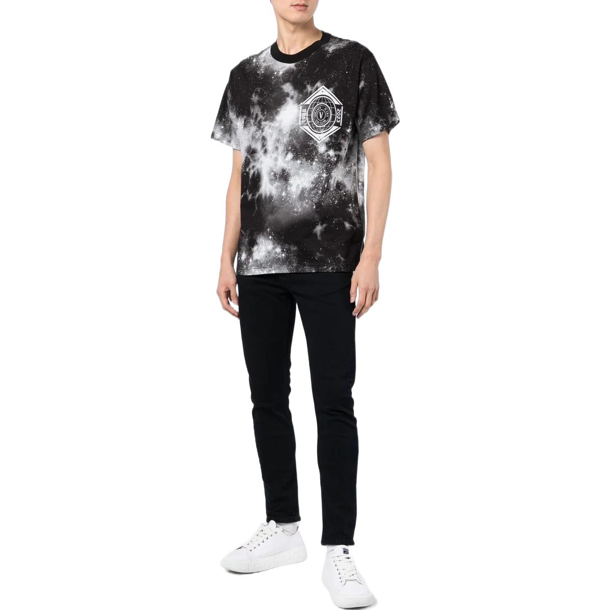 Shop VERSACE FW22 Vaqueros Negros Slim Straight de Tiro Medio 73GAB544-CDW06-906