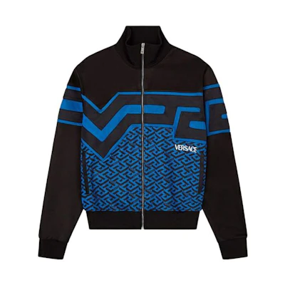 VERSACE Geometric Print Zip-Up Jacket Black 1004198-1A03029-5U040