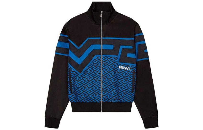 Order VERSACE  Geometric Print Zip-Up Jacket Black 1004198-1A03029-5U040