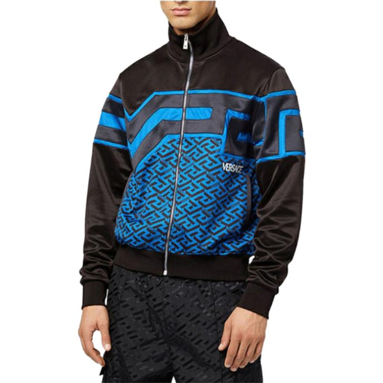 Lookbook VERSACE  Geometric Print Zip-Up Jacket Black 1004198-1A03029-5U040