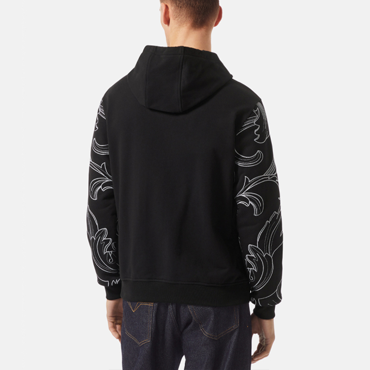 Versace  Graphic Print Zip-Up Hoodie Black 1006485-1A04497-1B000 圖 4