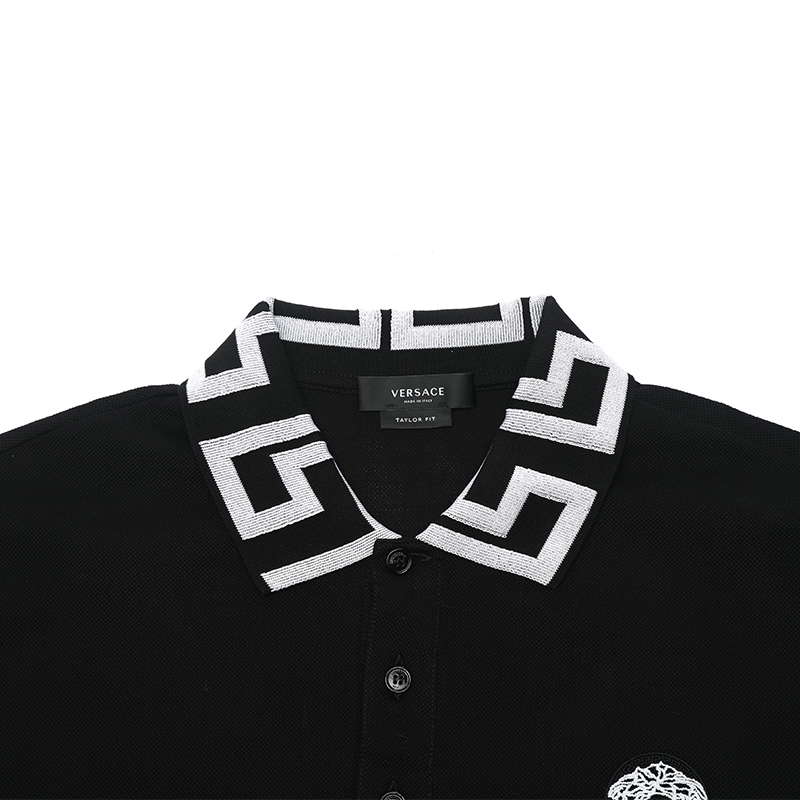 Shop 范思哲希腊钥匙刺绣标志短袖POLO衫 A89492-1A04867-2B020