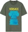 Buy VERSACE Green Crewneck Short Sleeve T-Shirt with Letter Print 1010229-1A07449-1GH80