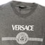 Shop VERSACE Grey Logo Print Crewneck T-Shirt. 1012415-1A10745-2EI20