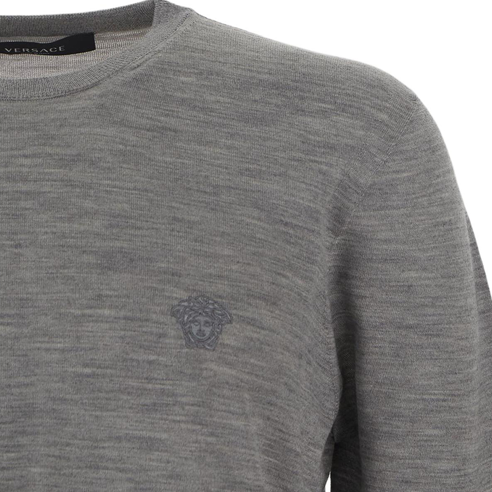 Versace  Grey Solid Logo Crewneck Pullover Sweatshirt Long Sleeve. 1010534-1A07614-1E100 圖 4