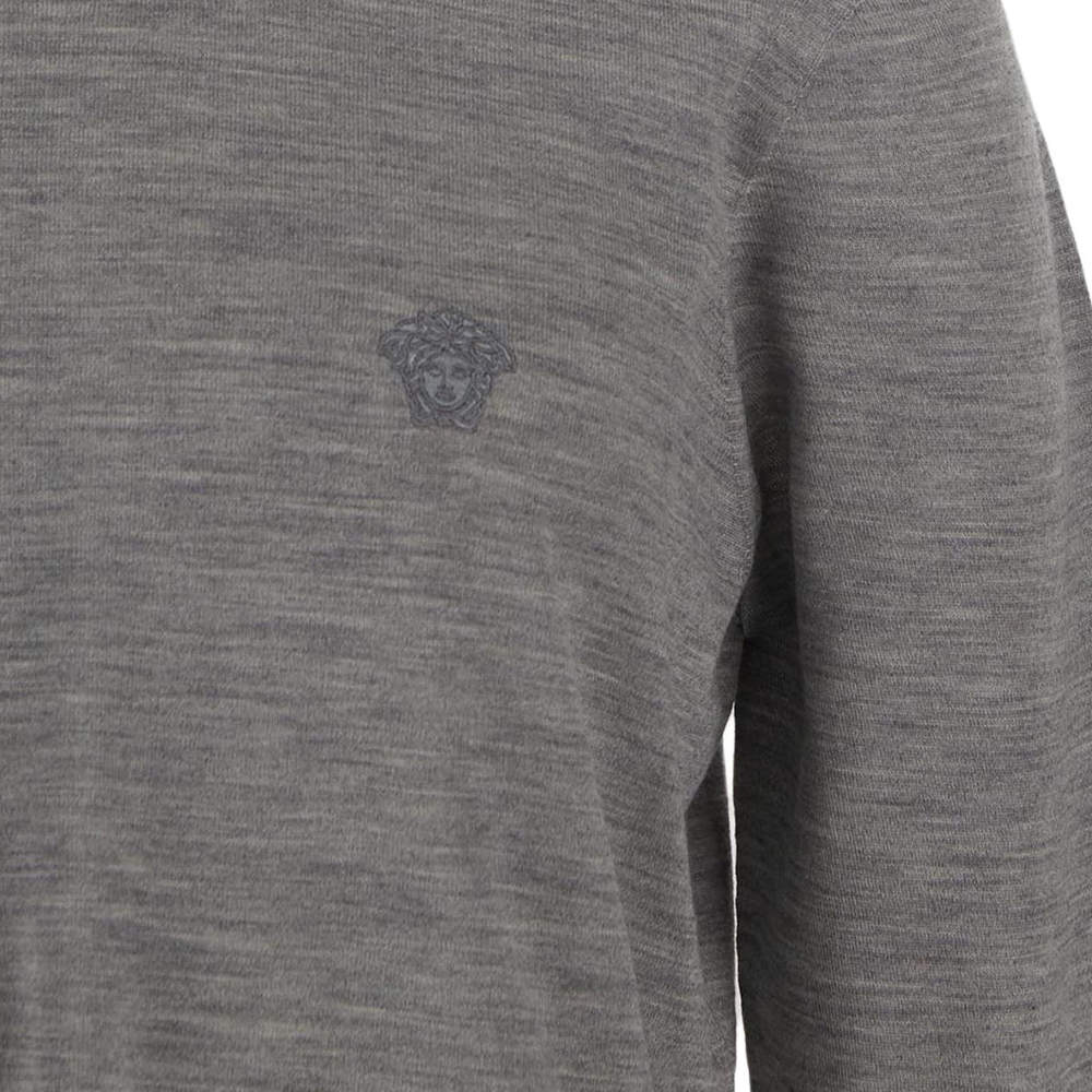Versace  Grey Solid Logo Crewneck Pullover Sweatshirt Long Sleeve. 1010534-1A07614-1E100 圖 5
