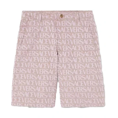 VERSACE Jacquard Bermuda Shorts Pink SS23 Casual Wear. 1009931-1A07734-2PL50