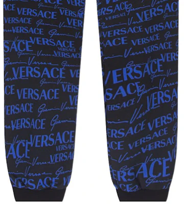 VERSACE Letter Print Knit Jogger Sweatpants Multicolor. 1003252-1A02294-5B140 Details for VERSACE Letter Print Knit Jogger Sweatpants Multicolor. 1003252-1A02294-5B140