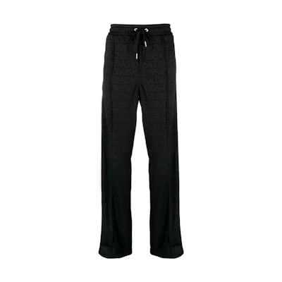 Versace Letter Stripe Drawstring Straight-Leg Casual Pants Black 1010686-1A07748-1B000