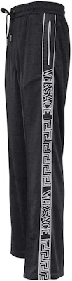 Versace Letter Stripe Drawstring Straight-Leg Casual Pants Black 1010686-1A07748-1B000 Shop Versace Letter Stripe Drawstring Straight-Leg Casual Pants Black 1010686-1A07748-1B000