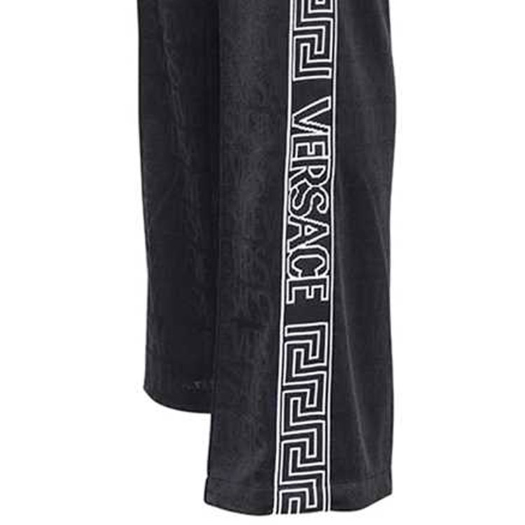 Versace  Letter Stripe Drawstring Straight-Leg Casual Pants Black 1010686-1A07748-1B000 圖 6