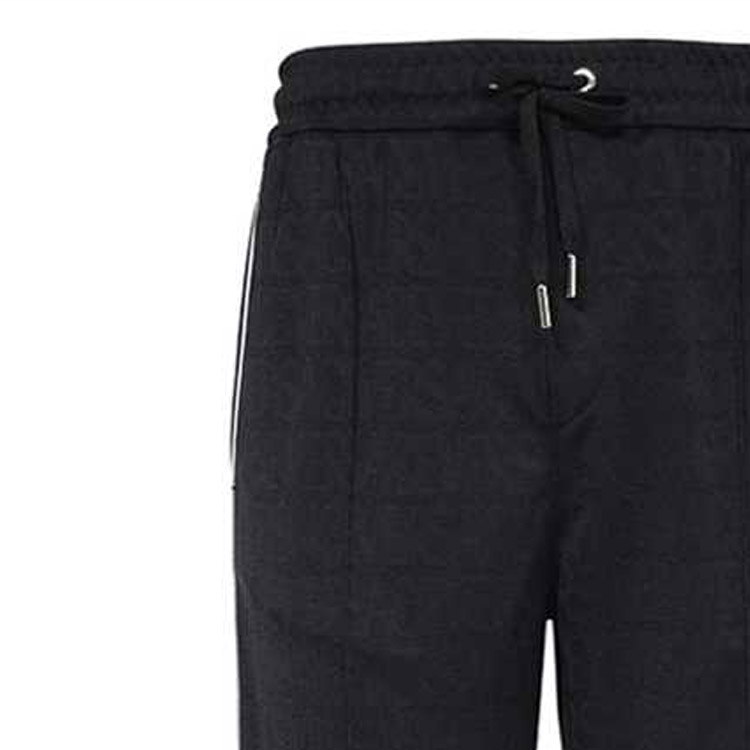 Versace  Letter Stripe Drawstring Straight-Leg Casual Pants Black 1010686-1A07748-1B000 圖 7