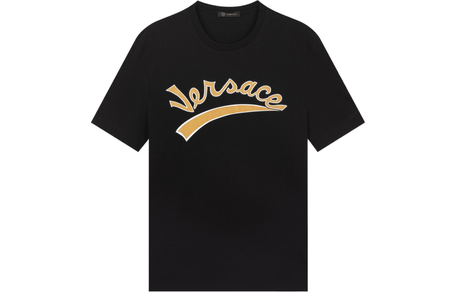 VERSACE  Logo Print Crewneck Short Sleeve T-Shirt A87082S-A232949-A008