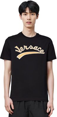 VERSACE 徽標印花短袖圓領T恤 A87082S-A232949-A008 Shop VERSACE 徽標印花短袖圓領T恤 A87082S-A232949-A008