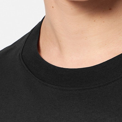 베르사체 로고 프린트 크루넥 반팔 티셔츠 - 블랙 E75GAHF01-ECJ00F-EG89 Details for 베르사체 로고 프린트 크루넥 반팔 티셔츠 - 블랙 E75GAHF01-ECJ00F-EG89