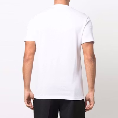 VERSACE Logo Print Short Sleeve Crewneck T-Shirt - White Casual Tee 1003906-1A02800-1W000 Details for VERSACE Logo Print Short Sleeve Crewneck T-Shirt - White Casual Tee 1003906-1A02800-1W000