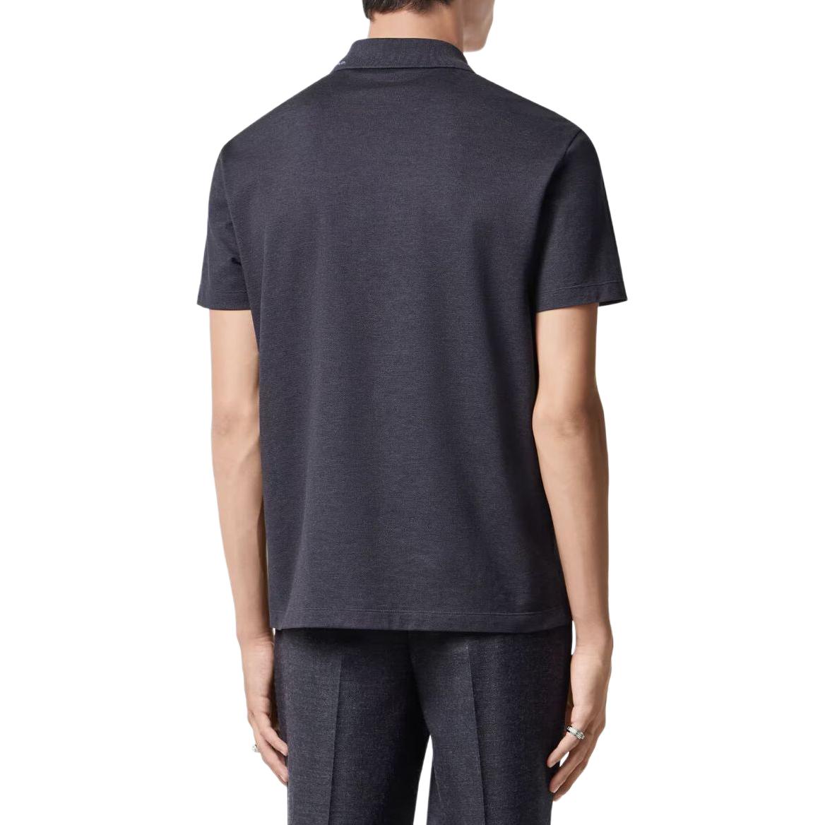 VERSACE  Logo Print Short Sleeve Polo Shirt - Dark Gray 1013906-1A09798-1E880 圖 4