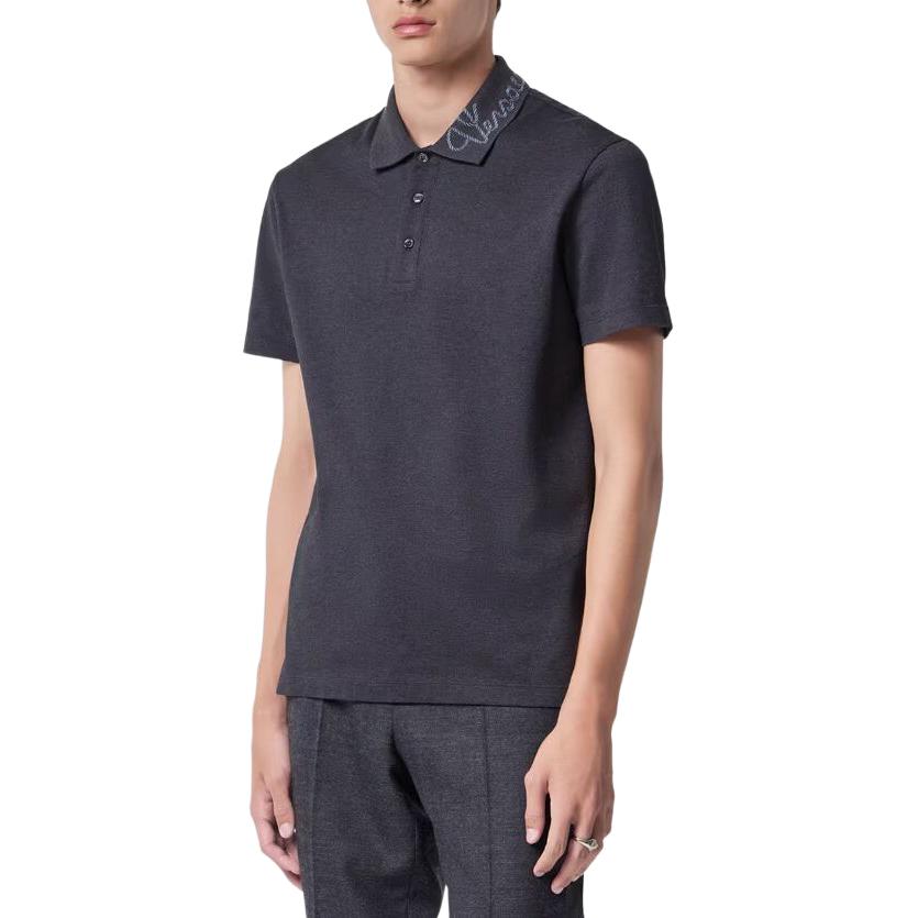 VERSACE  Logo Print Short Sleeve Polo Shirt - Dark Gray 1013906-1A09798-1E880 圖 5