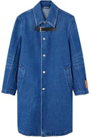 VERSACE Long Denim Coat Blue Single-Breasted Casual Jacket 1010997-1A07987-1D520 VERSACE Long Denim Coat Blue Single-Breasted Casual Jacket 1010997-1A07987-1D520