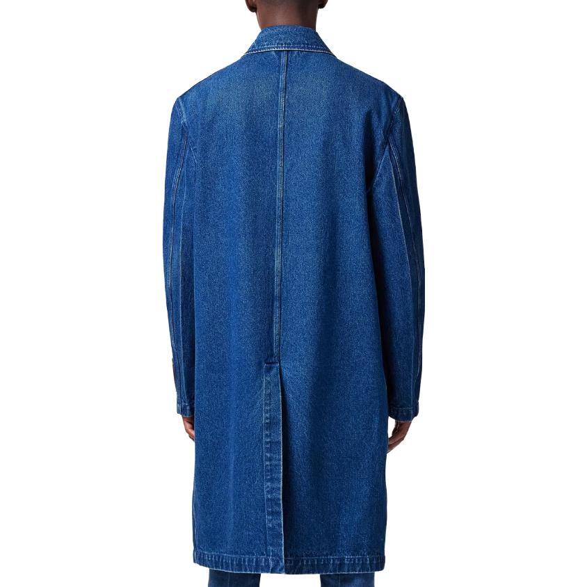 Purchase VERSACE 藍色丹寧長外套 單排扣休閒外套 1010997-1A07987-1D520