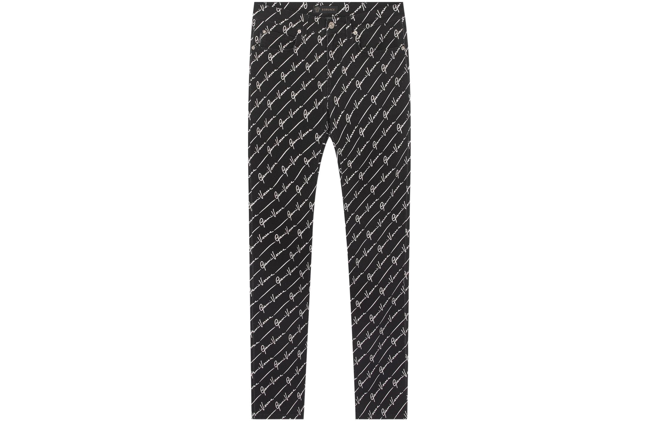 VERSACE  Low-Rise Signature Black Denim Jeans with Side Pockets A81832-A232874-A7008