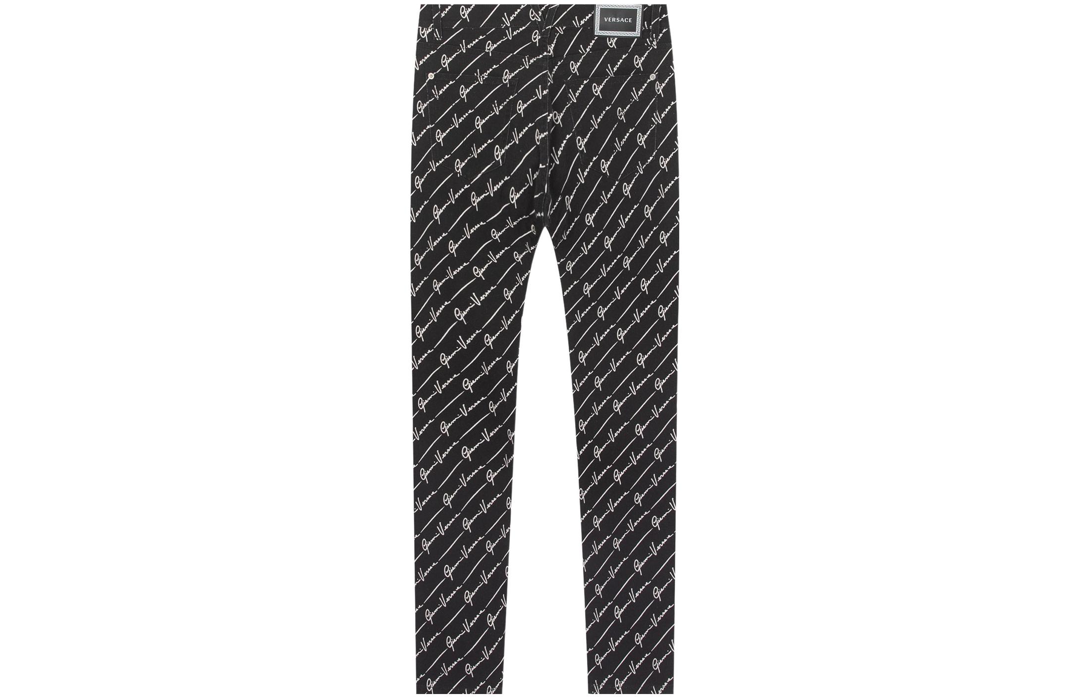 Lookbook 范思哲低腰标志性黑色牛仔裤带侧口袋 A81832-A232874-A7008