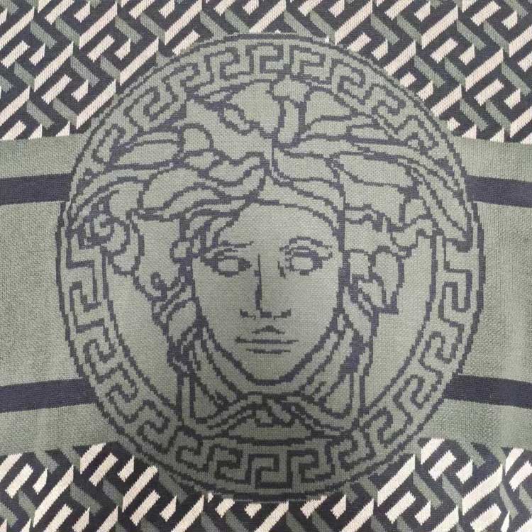VERSACE  Medusa Jacquard Crewneck Pullover Sweater - Green 1008136-1A05826-5B150 圖 8