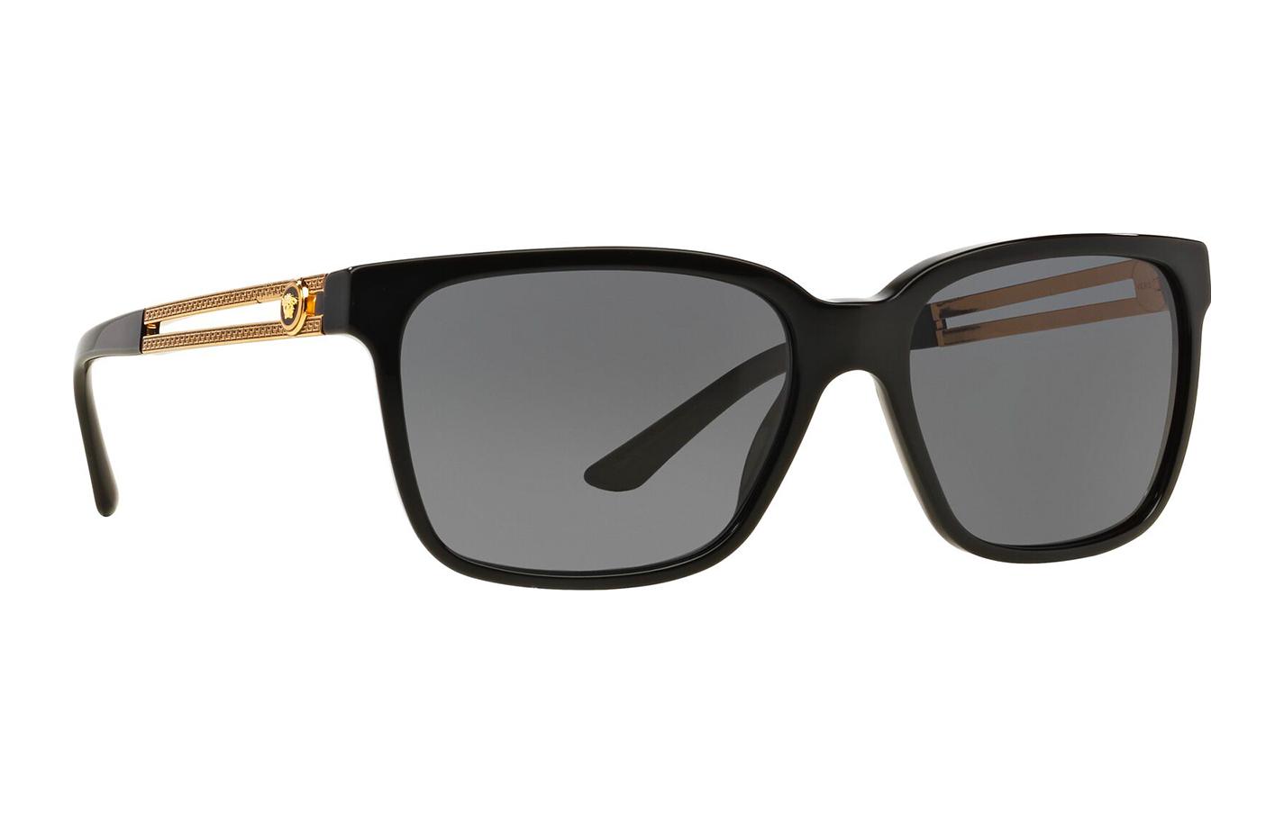 Shop VERSACE 美杜莎方形太陽眼鏡，醋酸纖維框架，時尚大膽設計 VE4307GB187