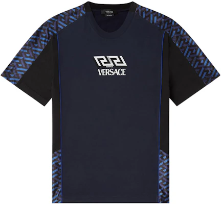 VERSACE 深藍色標誌印花圖案短袖T恤 1001806-1A01452-1U610 Order VERSACE 深藍色標誌印花圖案短袖T恤 1001806-1A01452-1U610