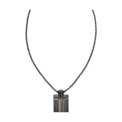 VERSACE Necklace - Black Distressed Finish Classic Design 1001440-1A00620-3J090