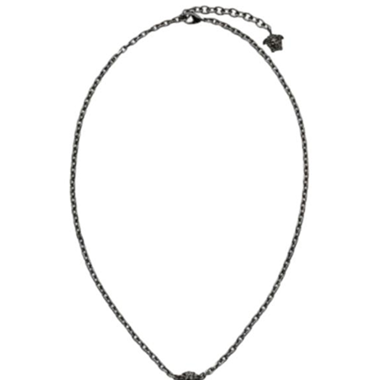 Shop VERSACE  Necklace - Black Distressed Finish Classic Design 1001440-1A00620-3J090
