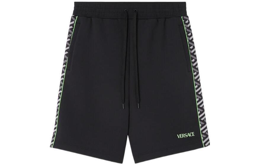 VERSACE  Patterned Print Striped Casual Shorts - Black 1008814-1A05640-5B970 圖 2