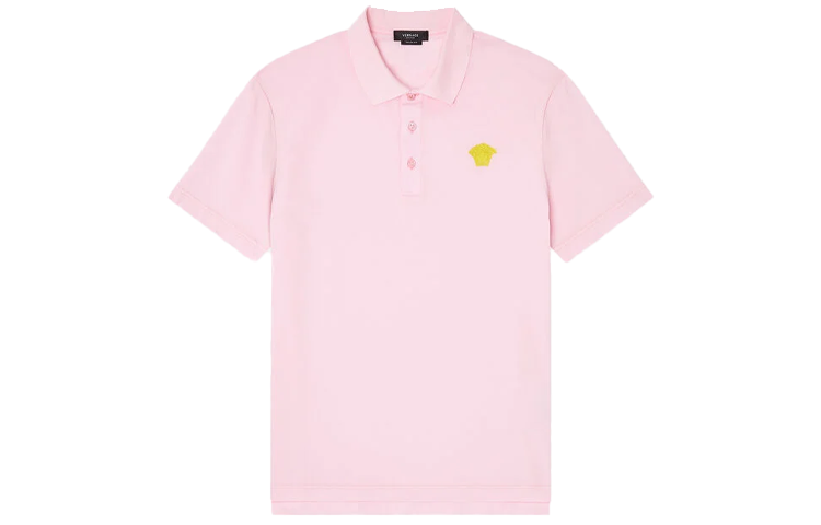 Order 范思哲粉色纯色美杜莎刺绣短袖POLO衫 A87427-A237141-2P810