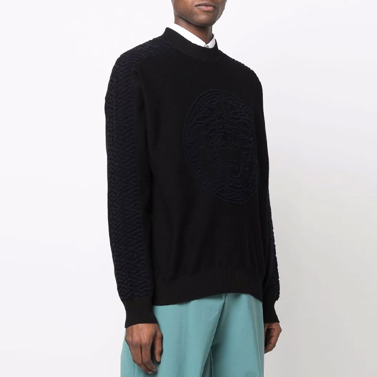 VERSACE  Pullover Sweatshirt Black Greek Pattern Print 1003120-1A02223-1B000 圖 5