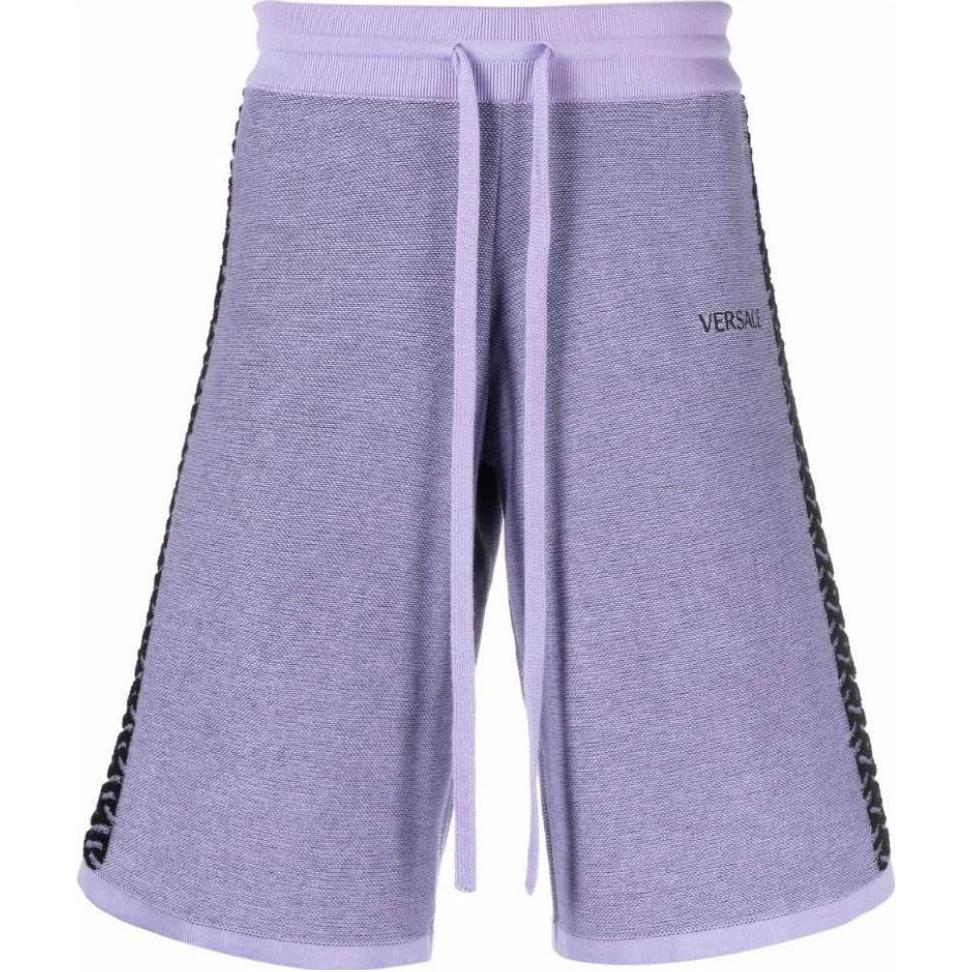 VERSACE  Purple Printed Letter Casual Shorts 1003163-1A02223-1L720