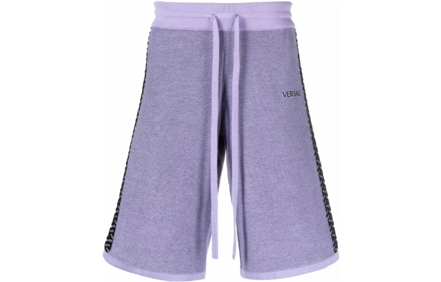 Order 范思哲 紫色字母印花休闲短裤 1003163-1A02223-1L720