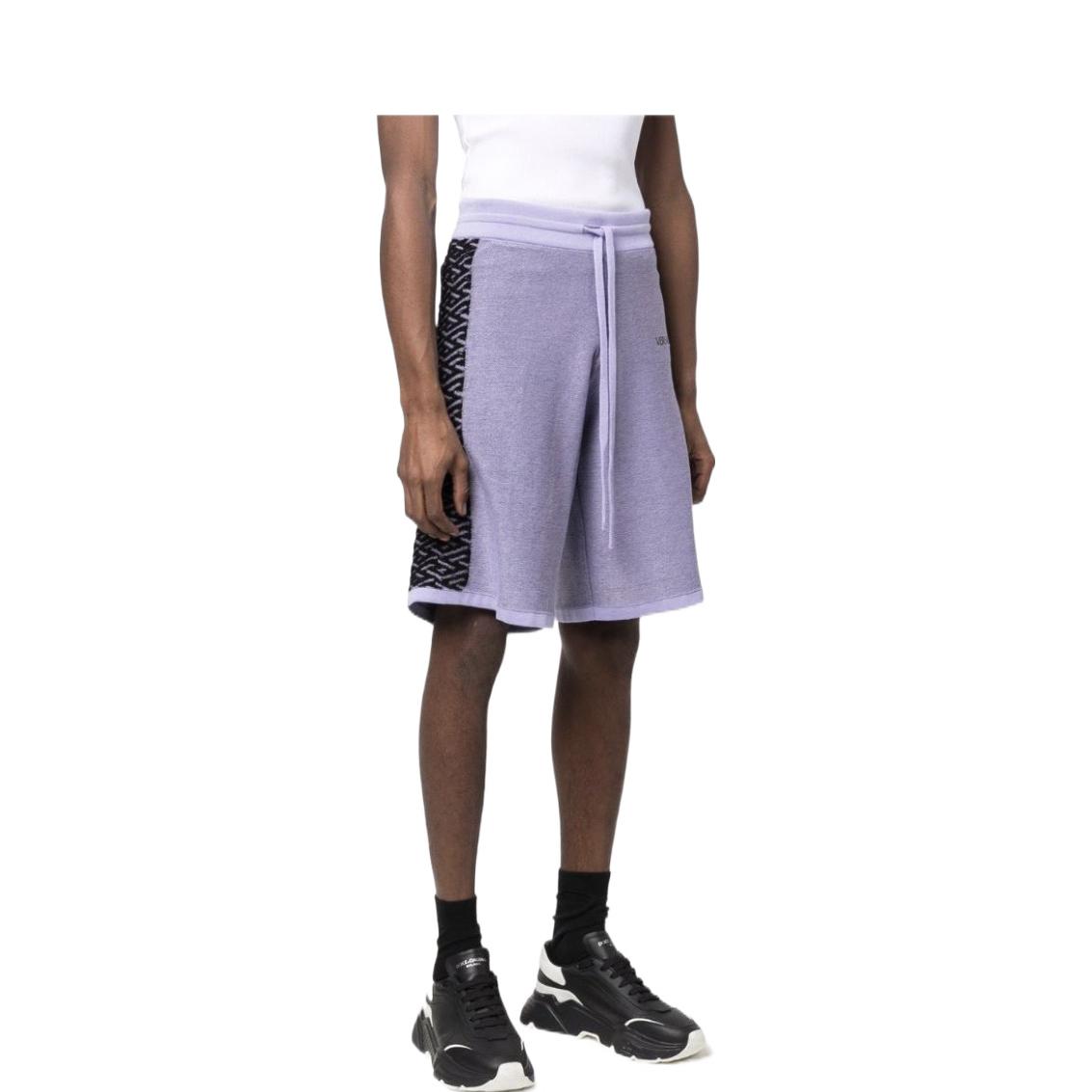 Purchase 范思哲 紫色字母印花休闲短裤 1003163-1A02223-1L720