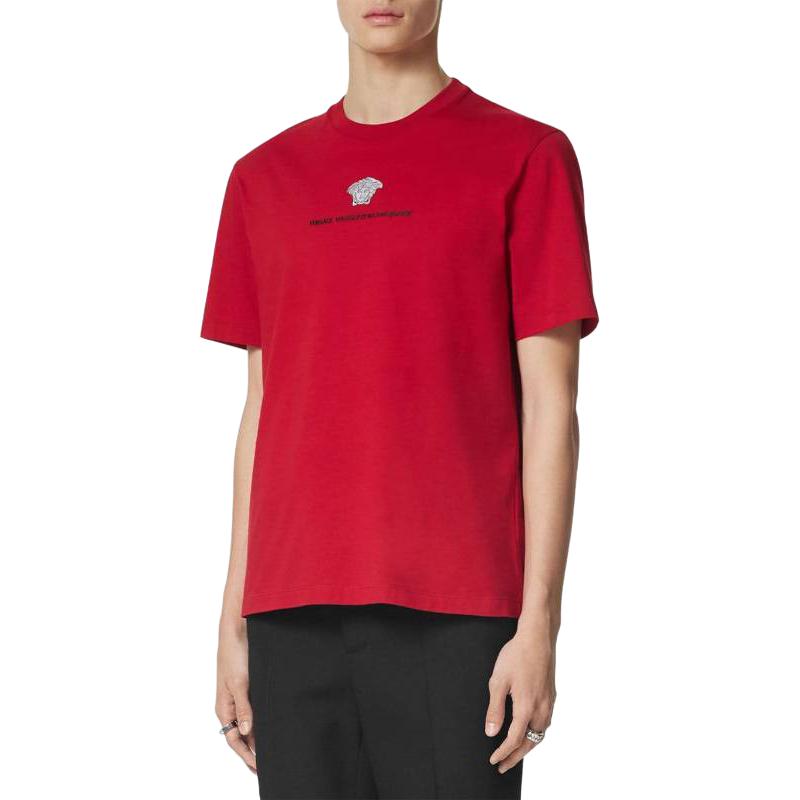 VERSACE  Red Medusa Head Graphic Crewneck Short Sleeve T-Shirt 1013302-1A11054-1RB30 圖 3