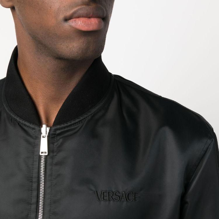 Sizing VERSACE  Reversible Bomber Jacket Zip-Up Blue/Black Casual Outerwear 1008619-1A07678-5K130