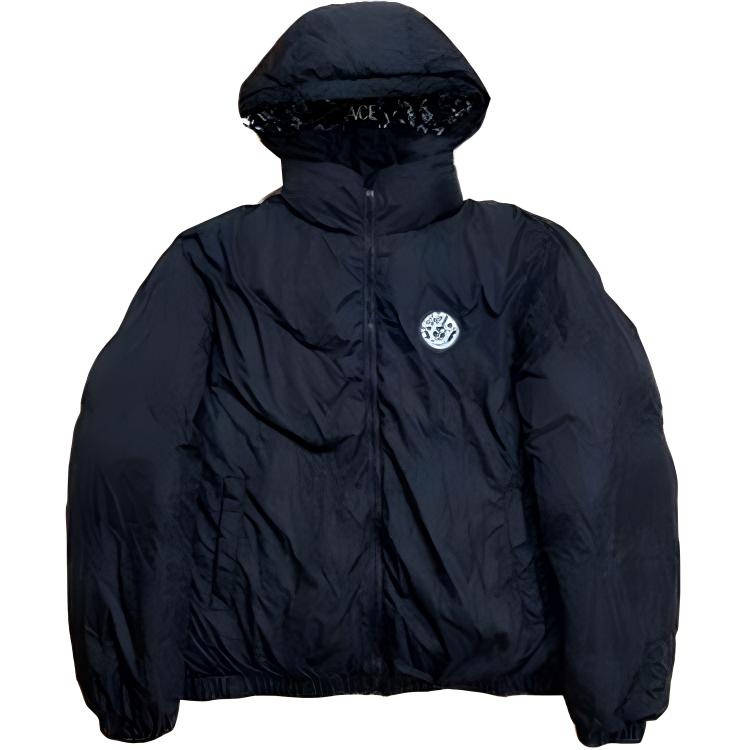 Lookbook VERSACE  Reversible Letter Print Hooded Down Jacket - Black. 1002751-1A02301-5B040