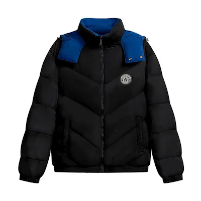 Versace Reversible Logo Long-Sleeve Down Jacket - Black 1002750-1A02018-2B010