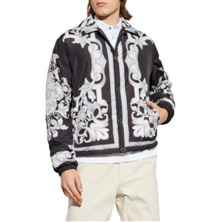 VERSACE  Reversible Patterned Print Long Sleeve Jacket - Black 1020757-1A15060-5B950 圖 4