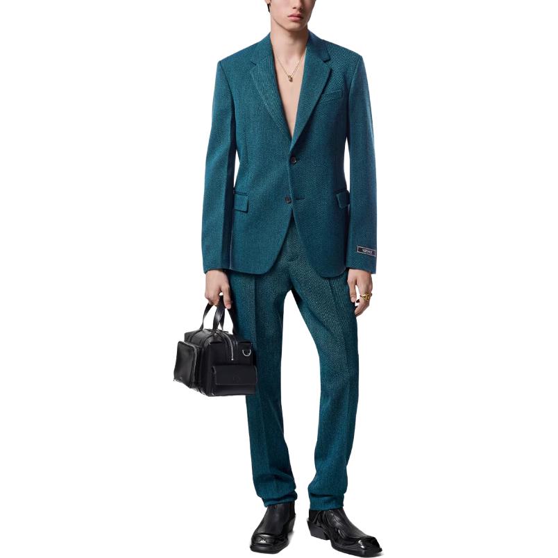 Lookbook 베르사체 싱글브레스티드 그린 블레이저 1010974-1A08899-2BI20