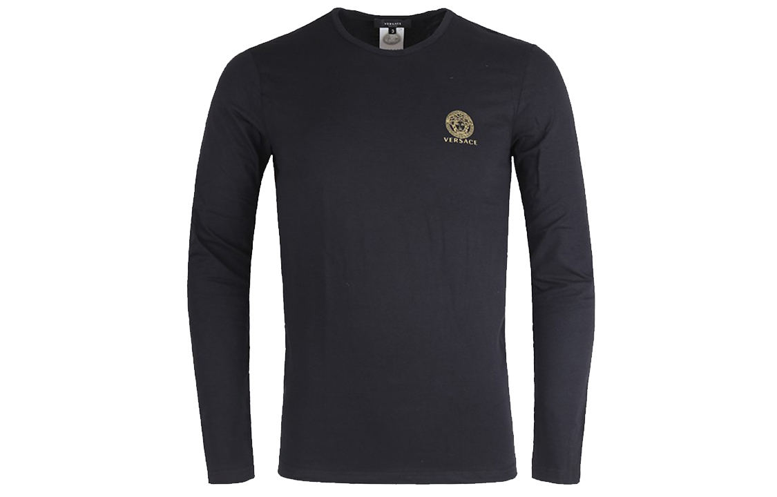 VERSACE  Slim-Fit Long-Sleeve T-Shirt Black AUU01007-A232741-A1008