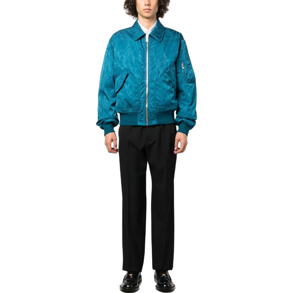 VERSACE  Slim Fit Blue Zip-Up Collared Jacket 1010973-1A07962-1UF90 圖 3