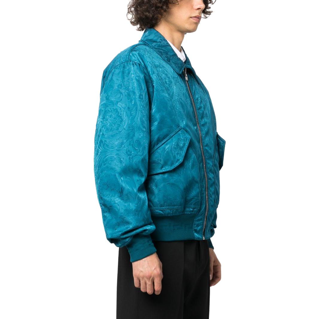 VERSACE  Slim Fit Blue Zip-Up Collared Jacket 1010973-1A07962-1UF90 圖 5