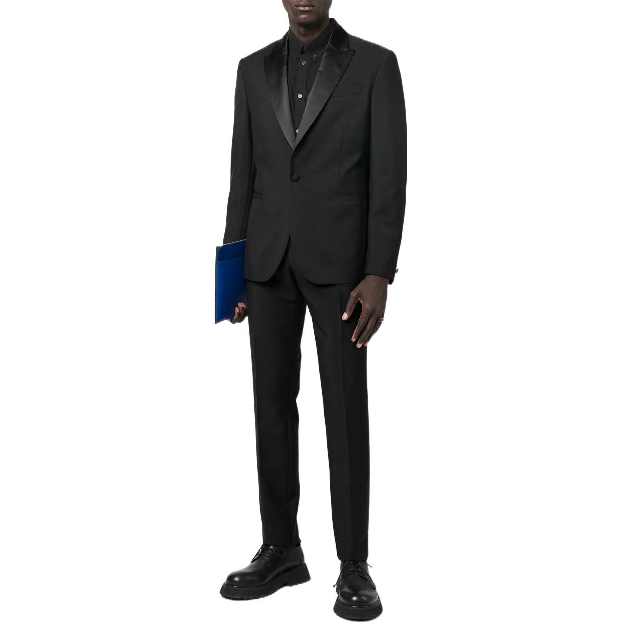 Lookbook Versace 修身刺繡標誌休閒褲 - 黑色 1006363-1A04317-1B000