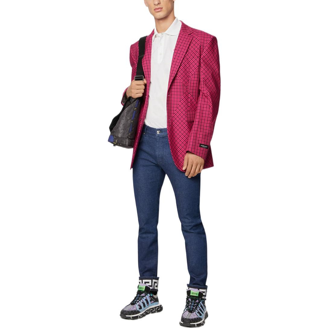 Shop VERSACE Jeans Ajustados Llave Griega Azul A86056-1F00656-1D100