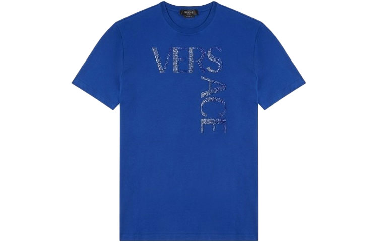 VERSACE  Slim Fit Logo Letter T-Shirt Blue 1001293-1A00928-1U600