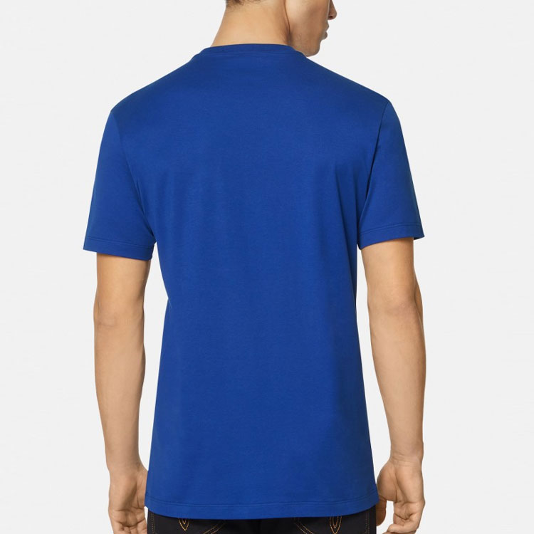 VERSACE  Slim Fit Logo Letter T-Shirt Blue 1001293-1A00928-1U600 圖 5